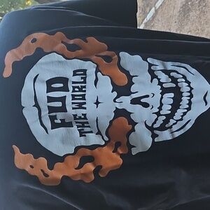 Smoking Skull FW FUD THE WORLD Black Cotton T Shirt Size L